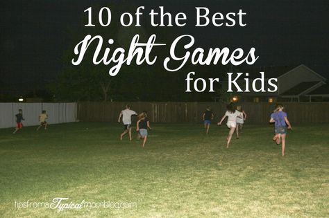 10 of the best outdoor summer night games for kids from Tips From a Typical Mom. Camping Games For Adults, Outdoor Camping Games, Teenager Party, Geek House, Group Games For Kids, Outdoor Party Games, Night Games, Youth Group Games, Sleepover Games