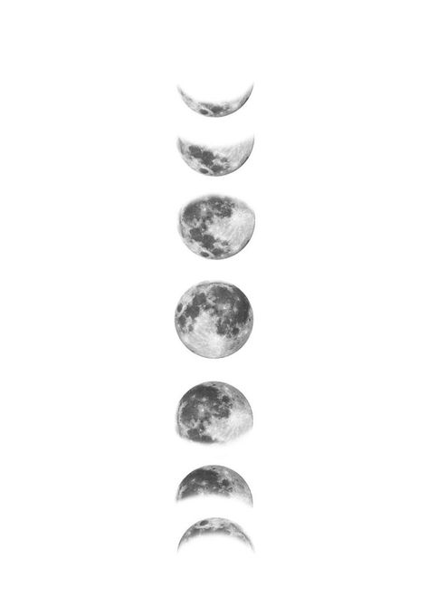 Realistic Moon Phases Tattoo, Moon Phases Tattoo Designs, Tattoos Simplistic, Phases Of The Moon Tattoo, Moon Phase Tattoo, Moon Cycle Tattoo, Astronomy Tattoo, 42 Tattoo, Moon Phases Tattoo