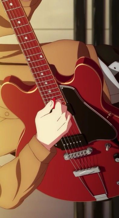 Guitar Anime Wallpaper, Given Guitar, Given Aesthetic, Guitar Anime, Guitar Pictures, Black Phone Wallpaper, Toyama, Music Images, Guitar Design