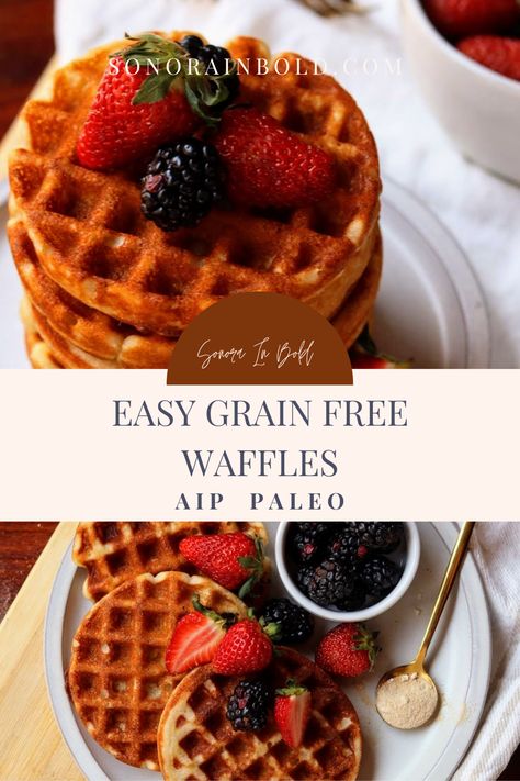 Aip Waffle Recipe, Aip Waffles, Autoimmune Protocol Diet Recipes, Mixed Berry Compote, Aip Dinner, Aip Treats, Grain Free Dinner, Aip Baking, Aip Diet Recipes