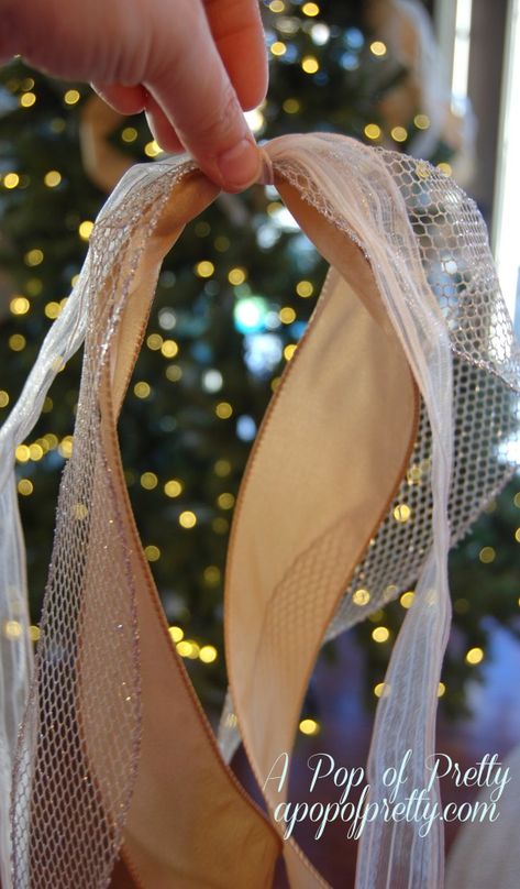 Christmas decorating tip: how to add ribbon to your tree. | A Pop of Pretty: Canadian Decorating Blog Ribbon Christmas, Ribbon On Christmas Tree, Gift Ribbon, God Jul, Christmas 2015, Christmas 2014, Tree Ideas, Noel Christmas, Christmas Ribbon