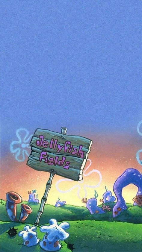 Best Homescreen Wallpaper, Spongebob Wallpapers, Jellyfish Fields, Wallpaper Meme, Spongebob Aesthetic, Spongebob Jellyfish, Spongebob Iphone Wallpaper, Wallpaper Cantik Iphone, Spongebob Spongebob