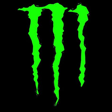 Monster Logo, Neon Green, Neon, Energy, Paint, Drinks, Green, White, Black