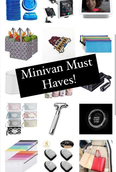 Minivan Organization Ideas, Minivan Accessories, Minivan Decoration Ideas, Mini Van Organization, Mom Van Organization, Minivan Trunk Organization, Mini Van Organization Ideas, Minivan Hacks, Mom Car Kit