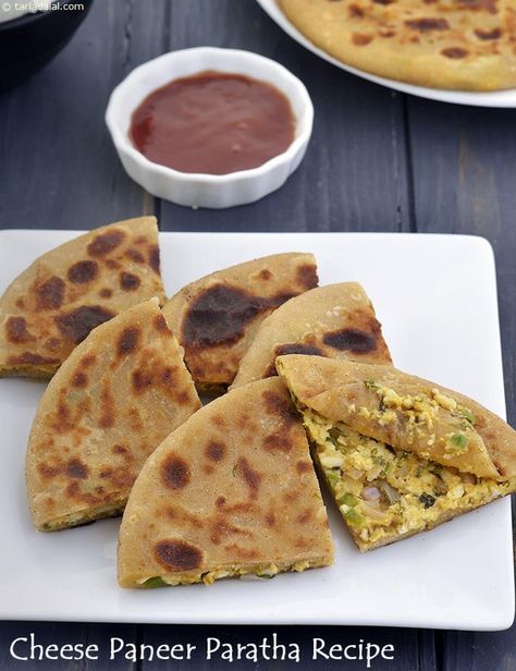 Cheese Paneer Paratha Recipe Paneer Cheese Paratha, Punjabi Breakfast, Cheese Paratha, Coriander Recipes, Paneer Paratha, Stuffed Paratha, Indian Breads, Paneer Cheese, Paratha Recipe