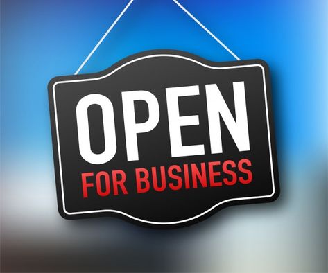 Open for business sign. Premium Vector | Premium Vector #Freepik #vector #background #business #sale #restaurant Open For Business Sign, For Business Logo, Create A Business Logo, Christian Quotes Images, Logo Online Shop, Sign Business, Business Ideas Entrepreneur, Business Stock Photos, Visiting Card Design