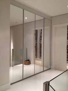 Ideas for the House on Pinterest | Mirror Closet Doors, Mirrored ... Wall Closet With Mirror, Walk In Closet Doors Entrance, Closet With Mirror Doors, Closet Mirror Doors, Closet Door Mirror, Wardrobe With Mirror Doors, Dressing Angle, Mirrored Closet Doors, Ideas De Closets