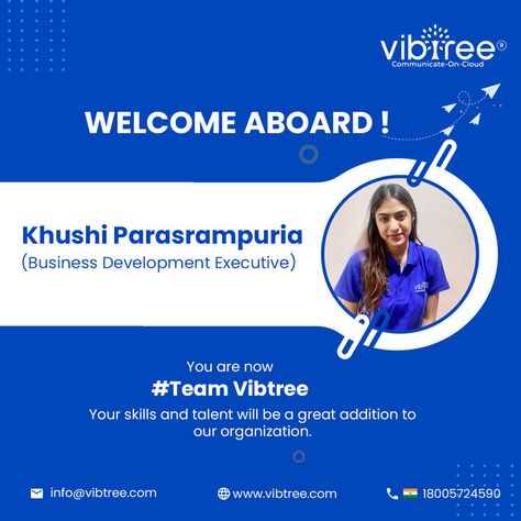 It’s amazing to have such a young, fresh, and talented new member as part of our team. Hope we can together take the company to new heights. Welcome Aboard! #vibtree #communicateoncloud #welcome #TeamVibtree Welcome To The Team Poster, Modi Birthday, Posters Background, Company Poster, Team Poster, Welcome New Members, Welcome To The Team, Pm Modi, Welcome Aboard