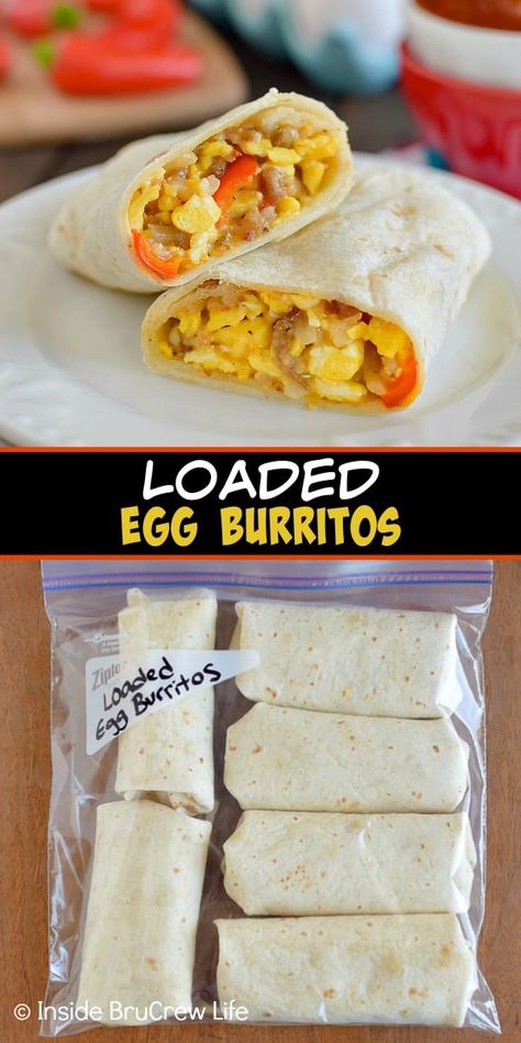 Egg Burritos, Egg Burrito, Breakfast Wraps, Burritos Recipe, Scrambled Egg, Freezer Breakfast, Freezer Meal, Freezer Cooking, Egg Breakfast