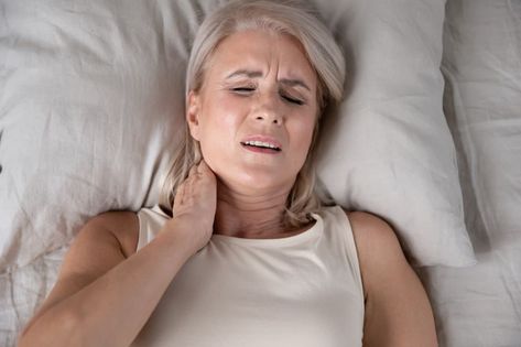 How can you get neck pain from sleeping? Pretty easily! Here's why it happens and how to relieve your neck pain. Forward Head Posture Exercises, Text Neck, Upper Back Muscles, Neck And Shoulder Muscles, Forward Head Posture, Weight Bearing Exercises, Posture Exercises, Stiff Neck, Bone Strength