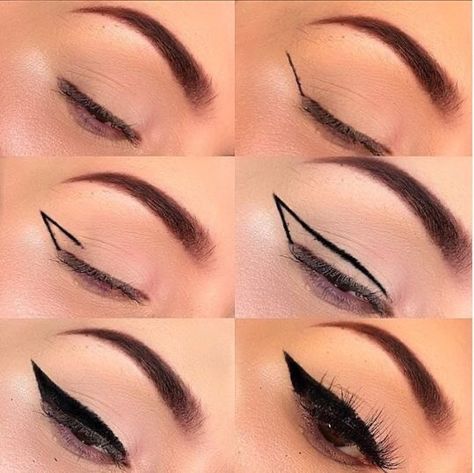 Eyeliner Cat, Double Eyeliner, Silver Eyeliner, Halloweenský Makeup, Tutorial Eyeliner, Eyeliner For Hooded Eyes, Gold Eyeliner, Maquillage On Fleek, Eyeliner Tips