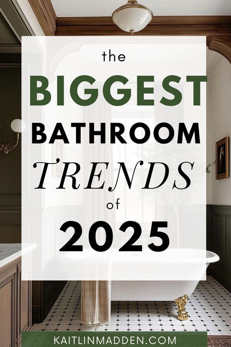 Buy buy white bathrooms. These are the trends to look out for in 2025 Complete Bathroom Ideas, Beige Bathroom Inspiration, Tiled Wall Behind Bathroom Vanity, Bathroom Trends 2024 2025, On Trend Bathroom Ideas, Extra Bathroom Ideas, On Trend Bathrooms, 2025 Bathroom Colors, Gray White Bathroom Ideas