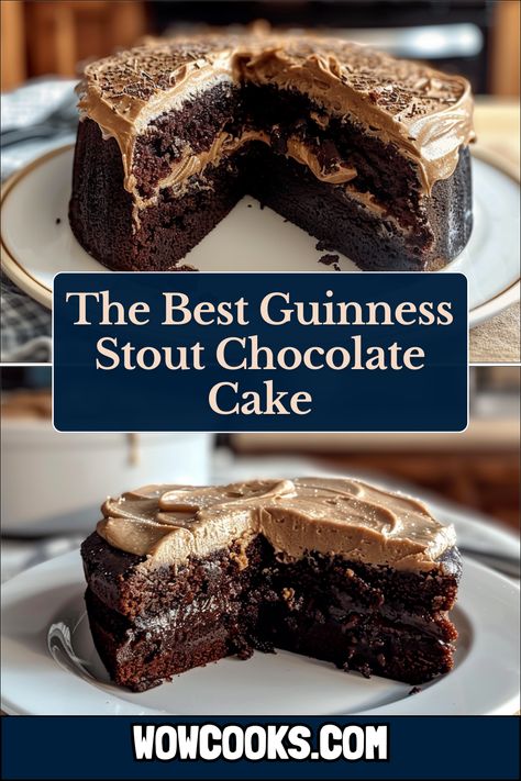 Discover the magic of baking with this irresistible Guinness Chocolate Cake! Its moist texture and deep chocolate flavor will captivate your taste buds, making it a favorite for all occasions. This cake is not only delicious but also visually stunning, with a glossy frosting that elevates its charm. Perfect for those who love a sweet twist, this recipe is a must-try. Save this pin to make your dessert table shine! Guinness Chocolate Cake, Guinness Chocolate, Chocolate Cake Recipe, Chocolate Flavors, Guinness, Dessert Table, Cake Recipe, Taste Buds, Chocolate Cake