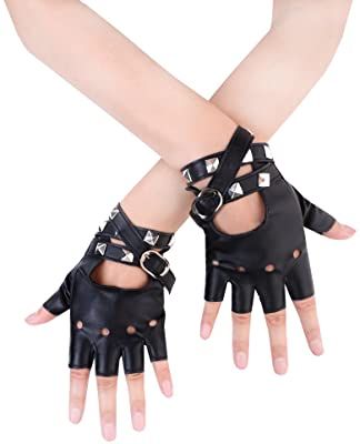 80s Punk Fashion, Goth Gloves, Womens Motorcycle Gear, Fingerless Leather Gloves, Leather Fingerless Gloves, Fingerless Gloves Crochet Pattern, Crochet Gloves Pattern, Girls Gloves, Gloves Fashion