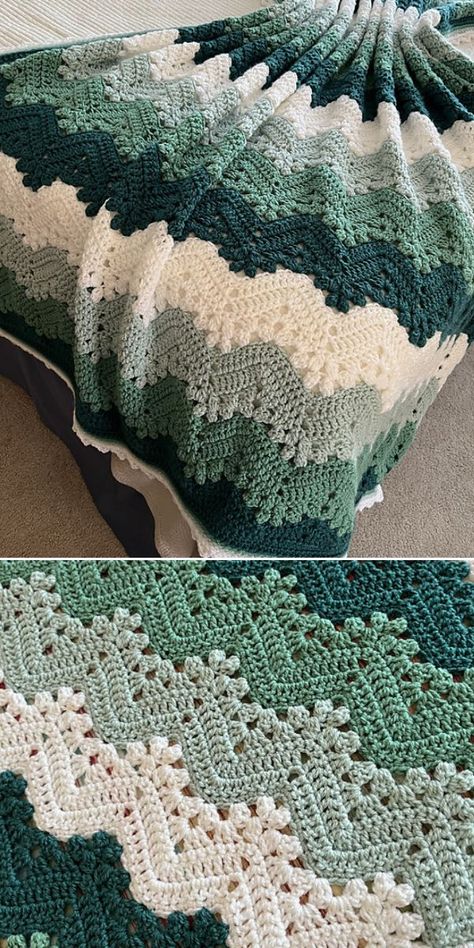 Motifs Afghans, Modern Haken, Crochet Ripple Pattern, Crochet Blanket Tutorial, Crochet Ripple Blanket, Ripple Blanket, Crochet Throw Pattern, Crocheted Afghans, Crochet Blanket Pattern Easy