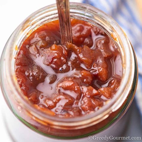 Nectarine Chutney Nectarine Chutney, Rhubarb Chutney, Nectarine Recipes, Freeze Rhubarb, Vegetarian Starters, Ginger Chutney, Tomato Jam, Potato Onion, Easy Chicken Curry