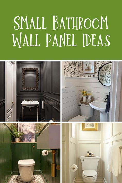 Ensuite Bathroom Panelling, Wall Panelling Bathroom Ideas, Paneled Walls Powder Room, Wood Panels On Wall Ideas Bathroom, Toilet Feature Wall Ideas, Feature Wall Behind Toilet, Wall Boards Panels Ideas For Bathroom, Wood Wall Design Ideas Bathroom, Bathroom Remodel With Paneling