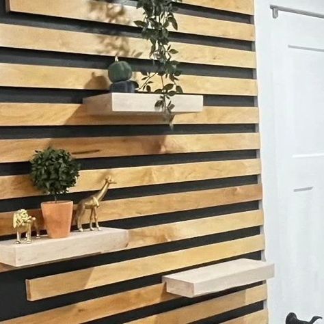 Isaiah Milton on Instagram: "Transforming a entryway with a touch of French finesse! 🇫🇷🔨 Watch as I install a sleek French cleat accent slat wall – the ultimate storage solution that's as chic as it is functional! 💼✨ #DesMoines #HomeOrganization #FrenchCleat #SlatWallMagic #Contractor" Wood Slat Wall Shelving, French Cleat Plant Wall, French Cleat Wall Living Room, Cleat Wall, Tv Walls, Work Van, Lake Furniture, Entry Wall, Wood Slat Wall