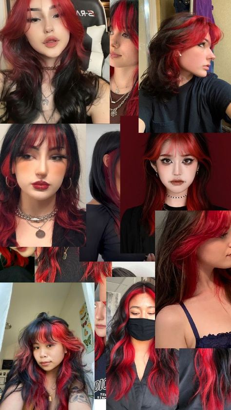 Red Hair Inspiration, Hair Color Underneath, Red Hair Inspo, Peekaboo Hair, Cute Hair Colors, Hair Inspiration Long, Hair Streaks, Dyed Hair Inspiration, Hair Inspiration Short