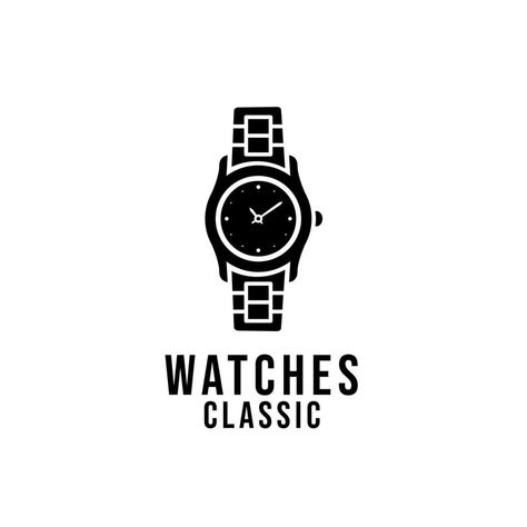 Watch classic logo icon design Logo Watch Design, Watch Logo Design Ideas, Watch Icon Logo, Clock Logo, Watch Icon, Asthetic Picture White And Black, Watches Logo, Logo Icon Design, Men Logo