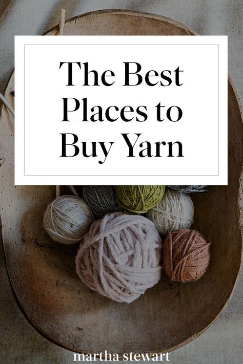 The Best Places to Buy Yarn | Any knitter worth her needles knows that a project begins with well-chosen yarn.  A skein of yarn makes all the difference. Sourced, spun, and dyed the right way, and it changes the look and feel of a piece whether it's woven, knit, or crocheted. Each of these brands produce yarn instilled with our ethos of ethical practices, thoughtful sourcing, and natural, sustainable materials.  #knitting #knittingprojects #yarn #marthastewart Where To Buy Crochet Yarn, Knitting Wool Yarns, Where To Buy Yarn, Wool Yarn Crochet, Stitch Amigurumi, Fiber Studio, Roving Yarn, Knit Collage, Knit Inspiration