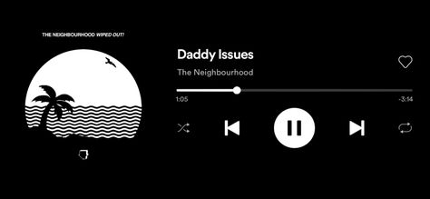 Dark Widgets Long, Spotify Header Aesthetic, Music Widget Icon, Daddy Issue The Neighborhood Spotify, Widget Icon Long, Song Widget, Horizontal Widget, Music Header, Spotify Widgets