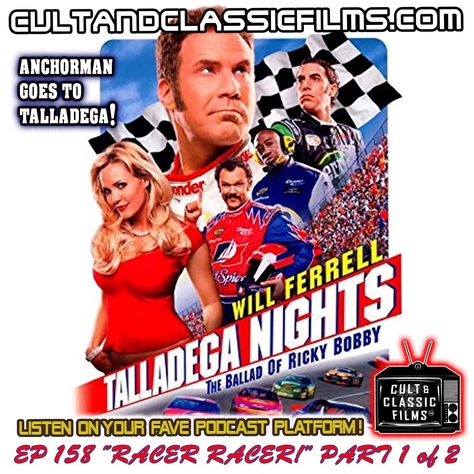 Start your engines, because it's time for racing flicks! We start out with a banger of a comedy, WILL FERRELL and ADAM McKAY's TALLADEGA NIGHTS: THE BALLAD OF RICKY BOBBY (2006)! It's got icon GARY COLE, the lovely AMY ADAMS, the pretending-to-be French SACHA BARON COHEN, and the ever-delightful JOHN C. REILLY--you'll be hard-pressed to get bored on this one! Listen wherever you get your podcasts and at https://cultandclassicfilms.com/! Next Week: "CANNONBALL" (1976) The Last Man On Earth, Talladega Nights, Ricky Bobby, Jake Johnson, Will Ferrell, Movies 2016, Dale Earnhardt Jr, Amy Adams, Hairstyles Braids