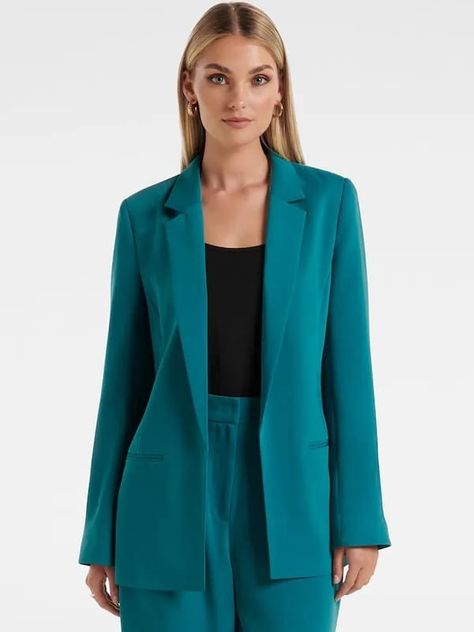 Teal Suit, Teal Pants, Teal Blazer, Boyfriend Blazer, Fashion Forever, Business Professional, Forever New, Exclusive Fashion, Colby