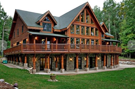 Trees, Lots Of Windows, Northern Michigan, Wooden House, Log Cabin, Cabin, Log, House Styles, For Sale