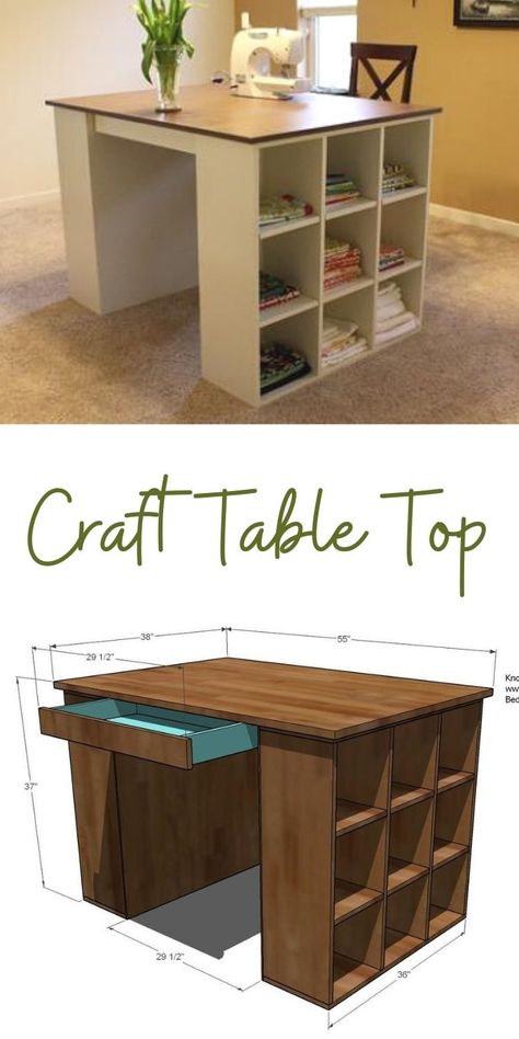 U Shaped Workstation, Dining Table To Craft Table, Tall Craft Table, Project Tables Craft Rooms, Diy Large Craft Table, Drop Leaf Craft Table, Craft Table Plans, Craft And Sewing Room Ideas, Diy Craft Table On A Budget