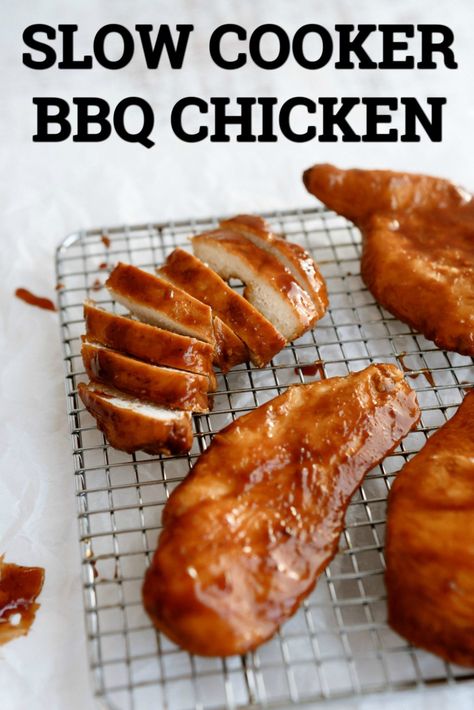 Bbq Chicken Crockpot Easy, Slow Cooker Bbq Chicken Breast, Crockpot Bbq Chicken Breast, Barbecue Chicken Breast Recipes, Sweet Bbq Chicken, Barbecue Chicken Crock Pot, Bbq Chicken Breast Recipe, Bbq Chicken Recipe, Chicken Breast Crockpot Recipes