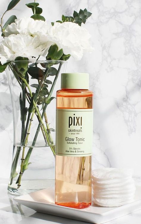 Glycolic Acid Toner, Pixi Skintreats, Pixi Glow Tonic, Glow Tonic, Pixi Beauty, Exfoliating Toner, Beauty Products Photography, Facial Exfoliator, Hair Tonic