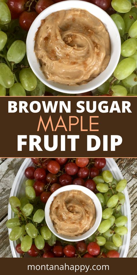 White platter with green and red grapes and brown sugar maple dip in the center in a white bowl. Dips Appetizers, Maple Recipes, Fruit Dips Recipes, Brown Sugar Recipes, Rustic Recipes, Slow Cooker Desserts, Keto Friendly Desserts, Fruit Salsa, Winter Desserts