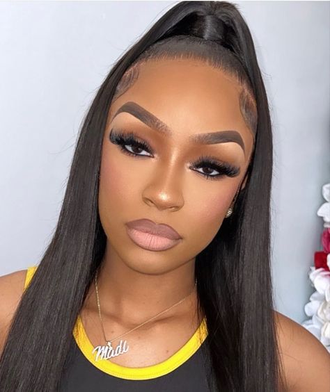 No Eyeshadow Makeup Look, Full Glam Makeup Looks Black Women, Natural Beat, Flawless Face Makeup, Birthday Makeup Looks, Gold Makeup Looks, Face Beat Makeup, Brown Girls Makeup, Natural Glam Makeup