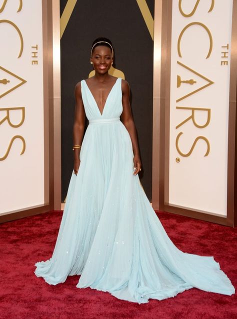 The 86th Annual Academy Awards where Lupita Nyong'o is nominated for Best Actress in a Supporting Role. Best Oscar Dresses Of All Time, Versace 2015, Vestidos Oscar, Best Oscar Dresses, Valentino 2017, Oscars 2014, Lupita Nyong, Oscar Fashion, Lupita Nyong'o