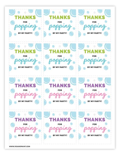 Bubble Party Favors | Free Printable Bubble Labels Party Favor Tags Printable Free, Bubble Thank You Tags, Bubble Birthday Tags Free Printables, Bubble Party Favors Tags, Bubble Gift Tags Free Printable, Bubbles Party Favors, Bubble Invitations, Bubble Station, Bubble Party Favors