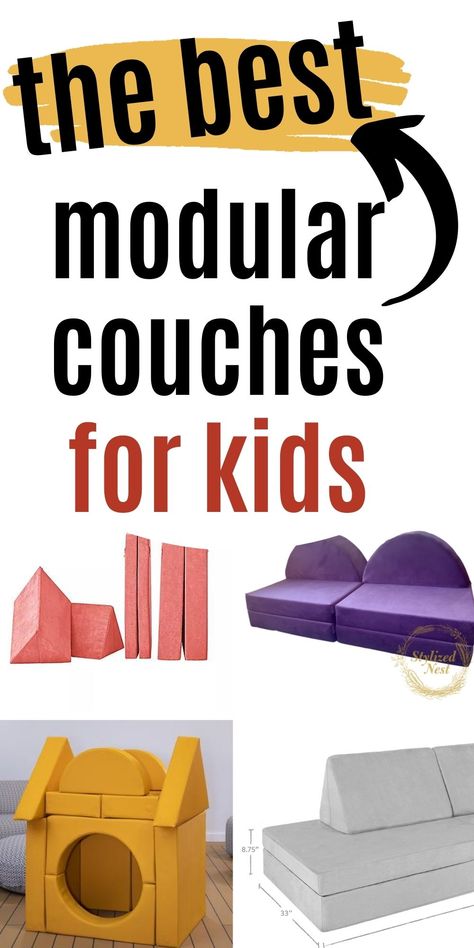 Toddler Couch Sofas, Kids Floor Sofa, Play Sofa For Kids, Single Play Couch Builds, Diy Play Couch, Modular Kids Furniture, Kids Couch Playroom, Playroom Couch Ideas, Playroom Business