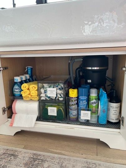 Sink Organization Kitchen, Under The Sink Storage, Under Kitchen Sink, Under Kitchen Sink Organization, Kitchen Sink Organization, Kitchen Sink Storage, House Organisation, Under Sink Storage, Under Sink Organization