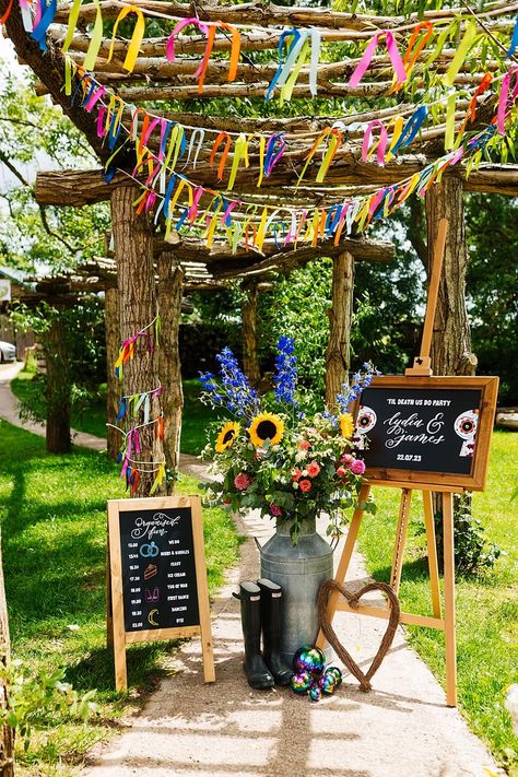 Bennetts Willow Barn | Wedding Venues in Worcestershire, West Midlands Festival Garden Party, Music Festival Wedding, Festival Themed Party, Festival Style Wedding, Festival Themed Wedding, Festival Theme, Festival Bride, Quirky Wedding, Sunflower Bouquets