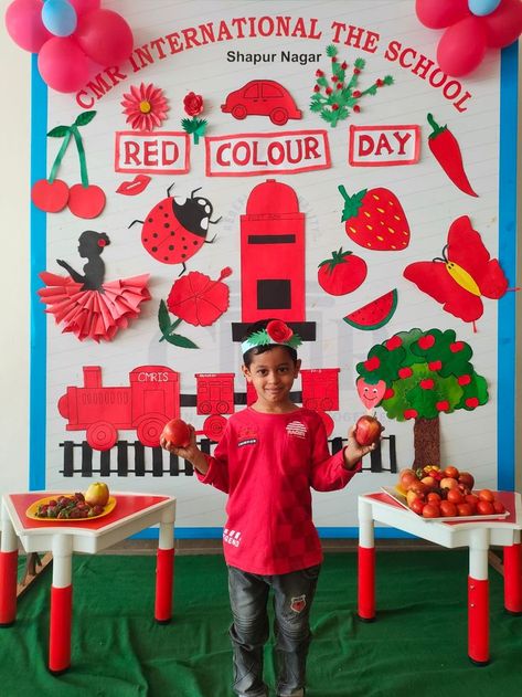 Red Day Decoration In Preschool, Red Day Activities Preschool, Red Day Activities Preschool Ideas, Red Day Activity, Red Day Celebration, Red Classroom Decor, Color Red Activities, Activities 2nd Grade, Red Classroom