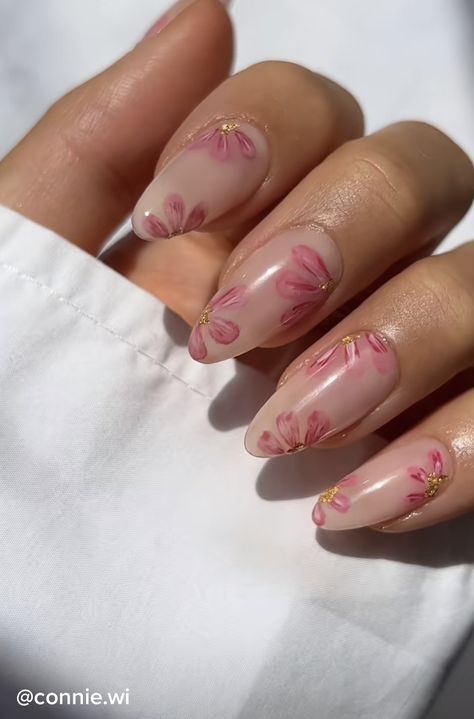 Summery Nails, Her Nails, Classy Acrylic Nails, Soft Nails, Girls Nails, Nail Charms, Funky Nails, Floral Nails, Chic Nails