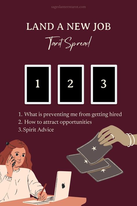 This career tarot spread is perfect when you need an energy boost to find a new job. You can gain insights into what might be causing you not to get hired. If you want to learn more about how to do this tarot spread and get tips and tricks on how to use the tarot to find new job opportunities, read the full article. #jobtarot #careertarot #newjobtarotspread #jobtarotspread #unemploymenttarot #unemploymenttarotspread Career Reading Tarot, Job Tarot Spreads Career, Tarot For Career, Tarot Spreads Career Life Purpose, Tarot Career Spread, Tarot Spreads For Guidance Career, Career Spread Tarot, New Job Tarot Spread, Job Tarot Spread