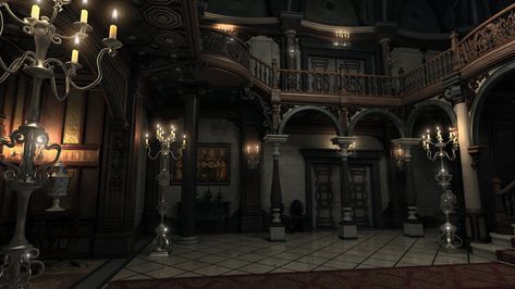 Resident Evil Mansion, Mansion Hall, Academia House, Vampire Mansion, Dark Mansion, Resident Evil 7, Dark Castle, Victorian Aesthetic, Victorian Mansions