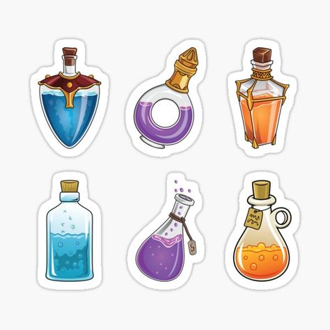 Magic Potion, Potion Bottles, Potion Bottle, Dungeons And Dragons, Cute Cartoon, Vinyl Decal Stickers, Vinyl Decal, Water Resistant, Vinyl