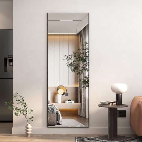 Full Mirrors In Bedroom, Long Wall Mirrors, Standing Mirror Decor Living Rooms, Dressing Area Mirror, Bathroom With Full Length Mirror, Long Mirror In Entryway, Full Length Mirrors On Wall, Full Size Mirror In Living Room, Long Mirror For Bedroom