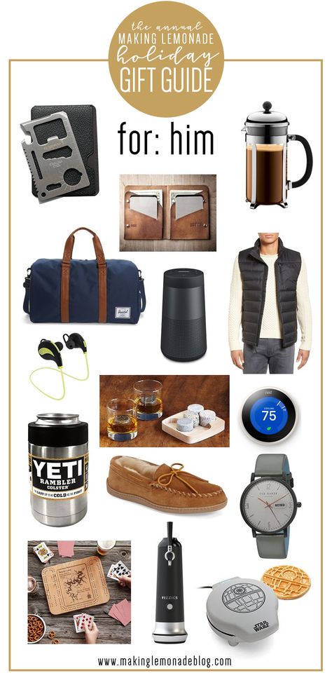 Find the perfect holiday gift for the guys in your life with this Gifts for Him Holiday Gift Guide! Making Lemonade, Stocking Stuffers For Men, Budget Friendly Gift, Presents For Boyfriend, Unique Gifts For Men, Mens Anniversary Gifts, Presents For Men, Stocking Stuffer Gifts, Christmas Gifts For Men