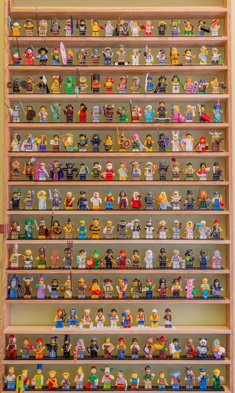 Lego Collection Display Room, Lego Figures Display, Lego Figure Display, Lego Collection Display, Lego Organizer, Funko Pop Shelves, Toy Collection Display, Lego Minifigure Display, Lego Bedroom