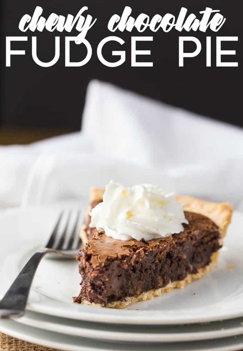 Chewy Chocolate Fudge Pie - With a fudgy brownie-like filling, this is a surefire hit with chocolate lovers! A decadent dessert - perfect for a holiday or special occasion. Ghirardelli Dreamy Fudge Pie, Sweetened Condensed Milk Chocolate Pie, Hot Chocolate Pie Recipe, Dreamy Fudge Pie, Night Hawk Chocolate Fudge Pie, Brenda Gantt Chocolate Fudge Pie, Chocolate Fudge Pie Brenda Gantt, Hot Fudge Pie Recipe, Fudge Pie Recipe Easy