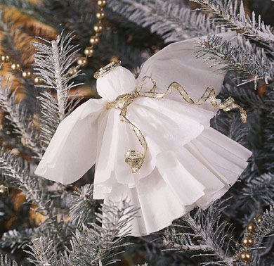 Dressed-in-White Angel... Love the idea of making my own Angel, but will look for an alternative for the coffee filters. Coffee Filter Crafts, Homes Ideas, Nursing Homes, Crafts For Seniors, Ideas Craft, Angel Crafts, Coffee Crafts, Navidad Diy, Coffee Filters