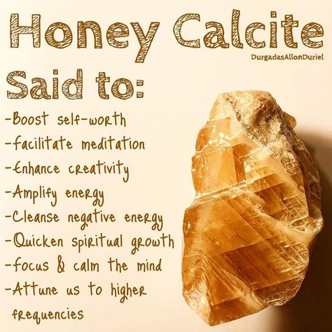 The crystal of the week is Honey Calcite. ☺️ I'd love to know if you've had significant experiences with it or you have extra knowledge… Calcite Crystal Meaning, Crystal Healing Chart, Honey Calcite, Healing Vibrations, Crystals Healing Properties, Energy Cleanse, Gemstone Meanings, Orange Crystals, Crystal Healing Stones